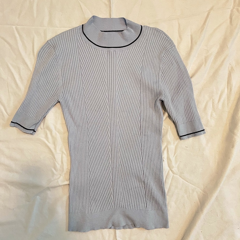 Rw&Co mock neck baby blue half sleeve sweater size small